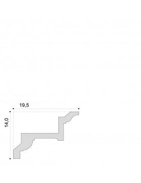 Corniche larmier ref CL1351 dim : 19,5 x 14,5 cm long 2 ml