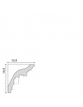 Corniche denticule ref: CDE228 dim: 14,5 x 13,5 cm