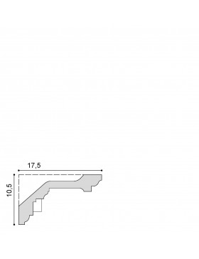 Corniche denticules en staff ref CDE229  dim:10,5 x 17,5 cm